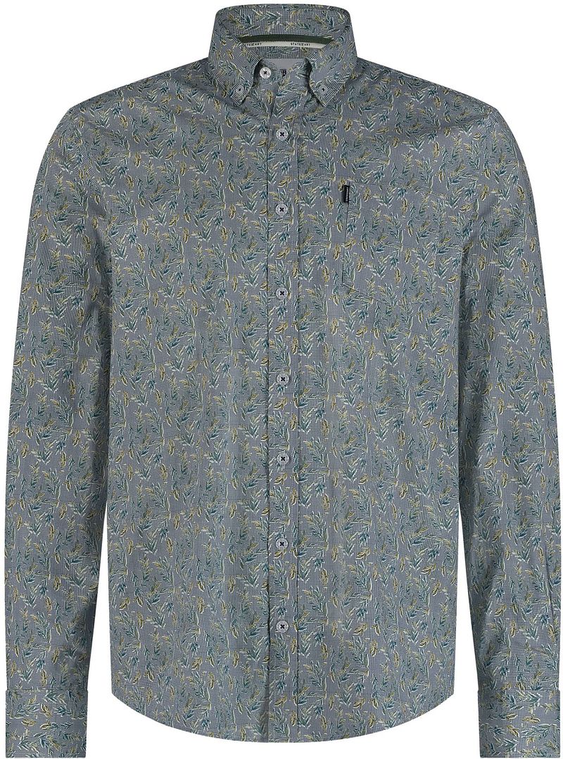 State of Art Poplin Hemd Bedruckt Grün - Größe L