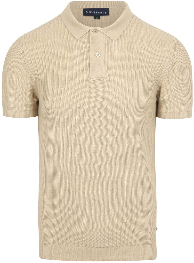 Suitable Respect Polo Structure Knit Beige