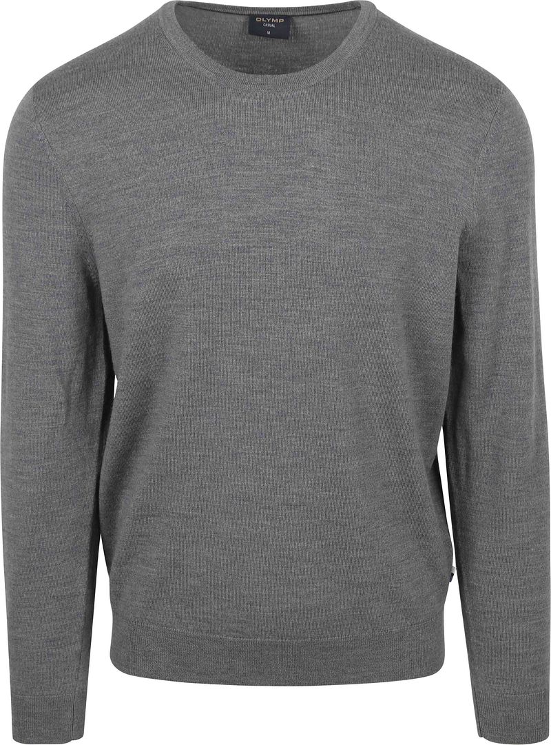 Olymp Pullover O-Hals Wolle Grau - Größe XXL günstig online kaufen
