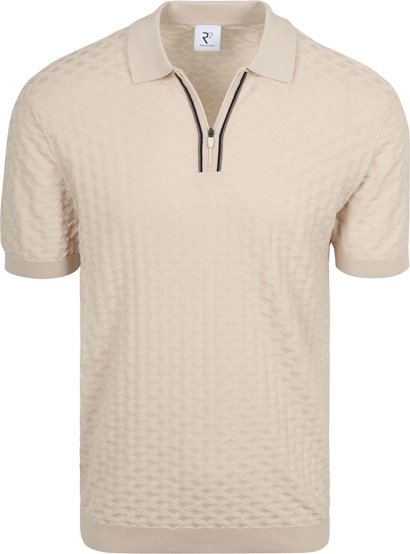 R2 Amsterdam Knitted Polo Beige