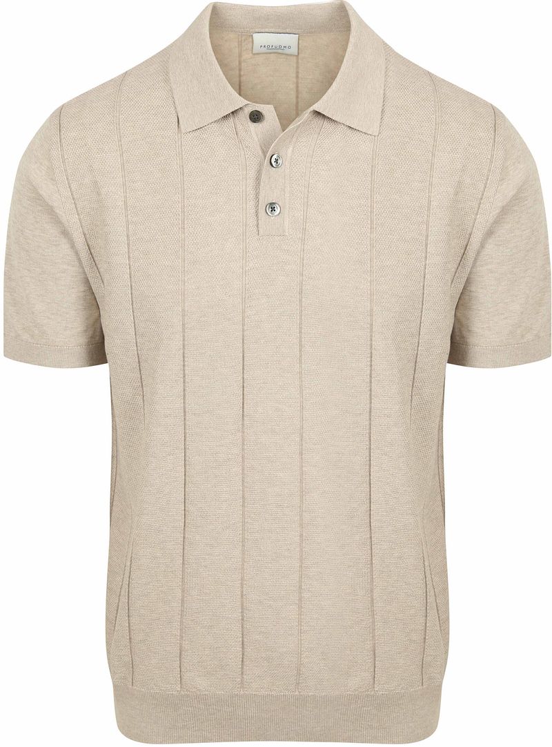 Profuomo Poloshirt Drop Needle Structure Beige - Größe XXL günstig online kaufen