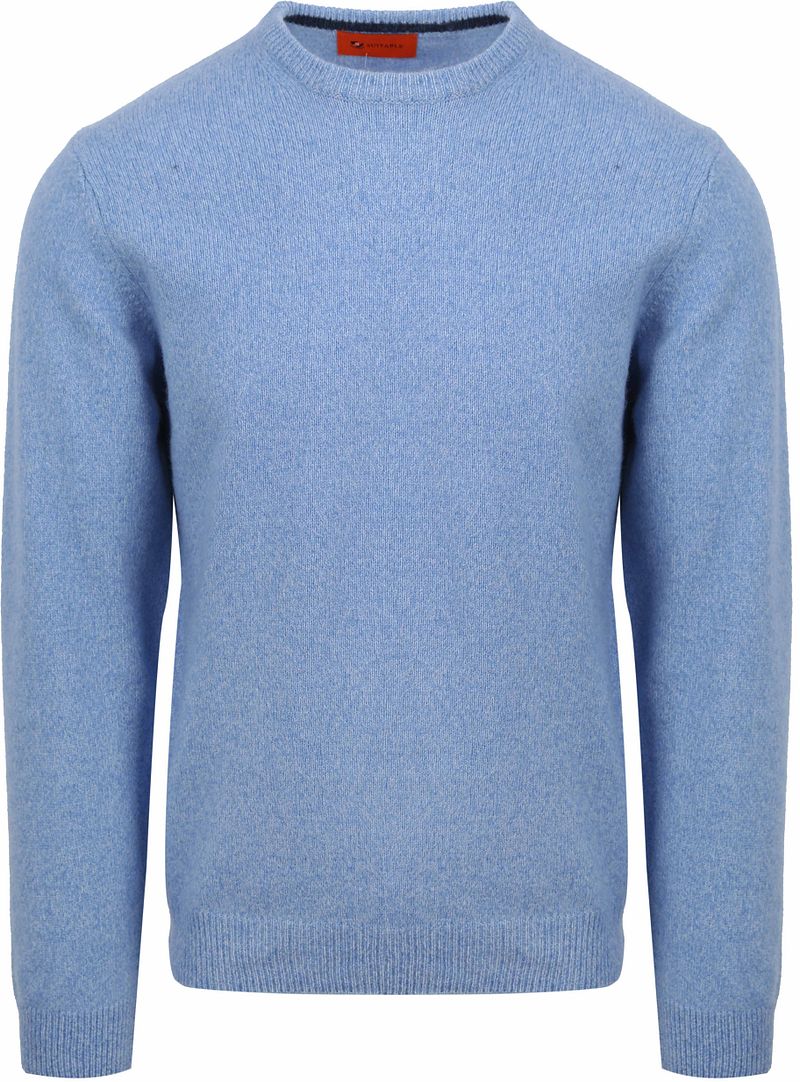 Suitable Lammwolle Pullover Rundhals Hellblau - Größe M günstig online kaufen