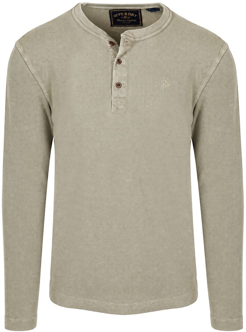 Superdry Trui Henley Waffle Groen
