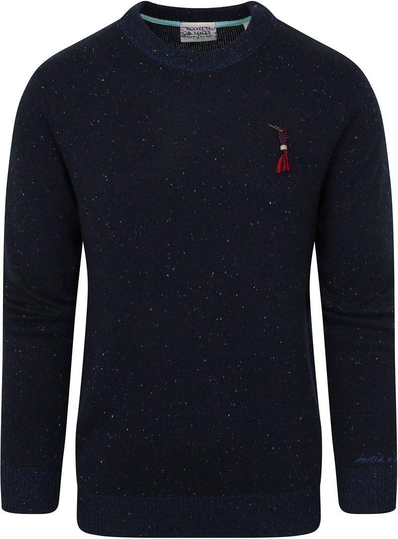 Scotch and Soda Pullover Mix Wolle Gesprenkelt Dunkelblau - Größe XXL günstig online kaufen