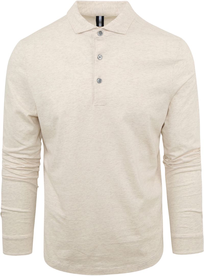 Profuomo Longsleeve Polo Beige Melange - Größe XL günstig online kaufen