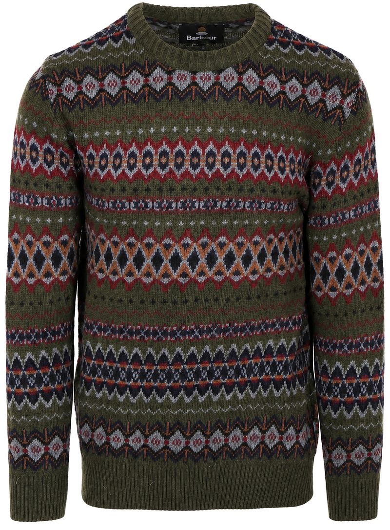 Barbour Fairisle Trui Wol Donkergroen