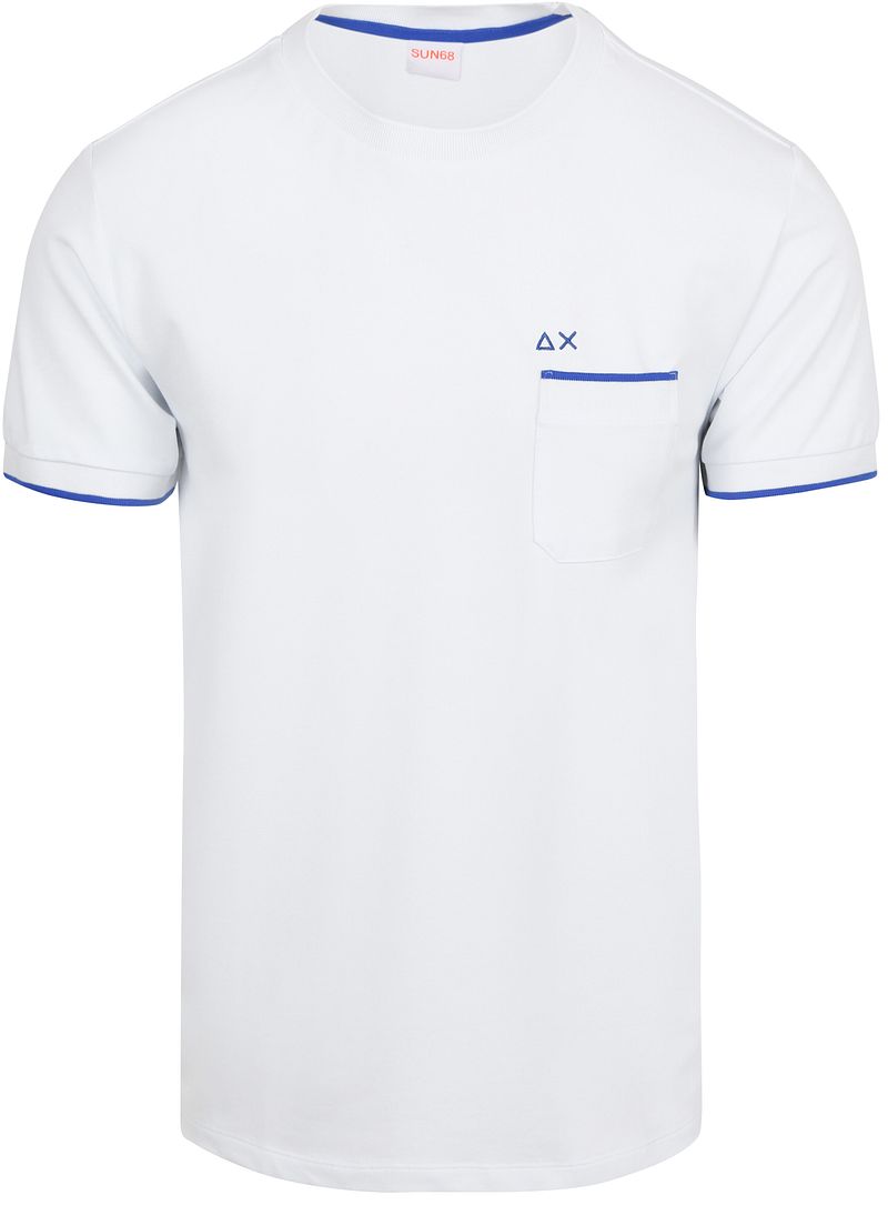 Sun68 Piqu&eacute; T-Shirt Fluo Stripe Wit