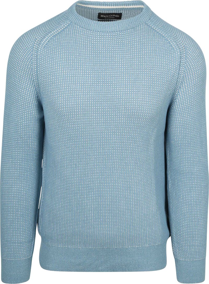 Marc O'Polo Pullover Structured Bi-Colour Blauw