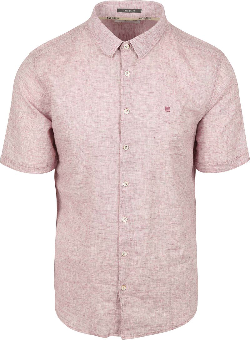 No Excess Hemd Kurzarm Leinen-Mix Rosa - Größe M