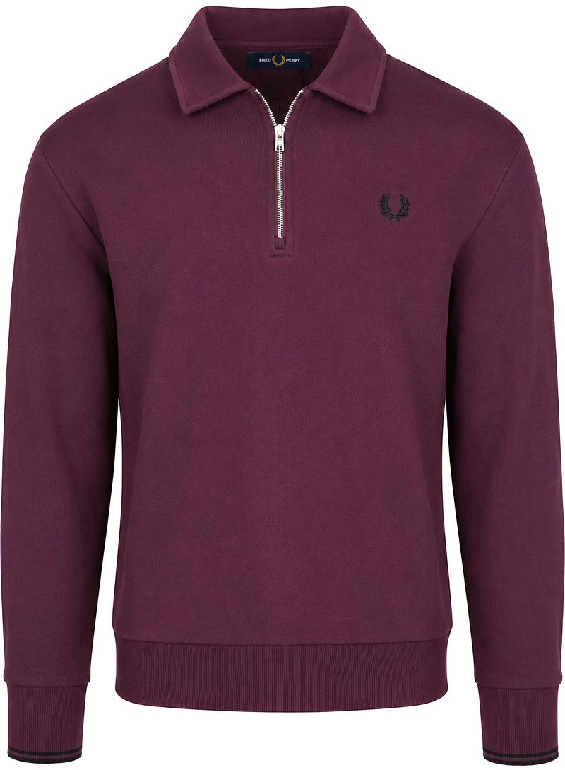 Fred Perry Longsleeve Half Zip Poloshirt Plum