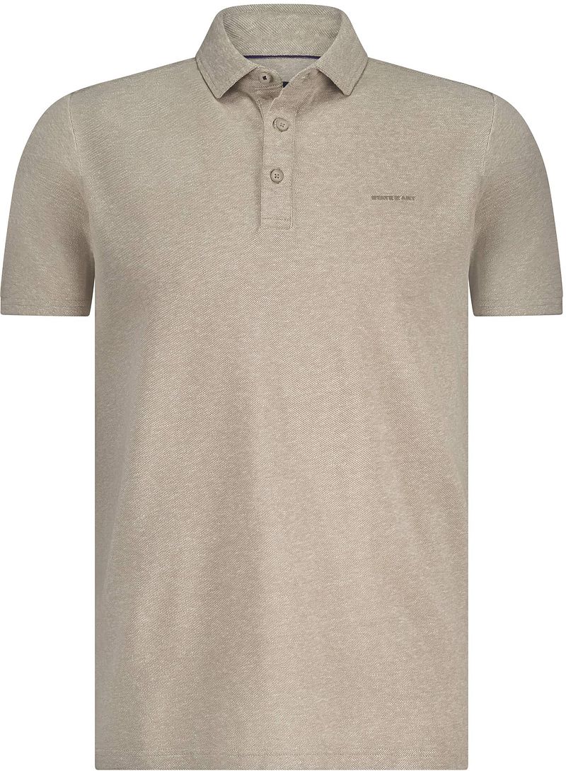 State of Art Poloshirt Piqué Melange Beige - Größe XXL günstig online kaufen