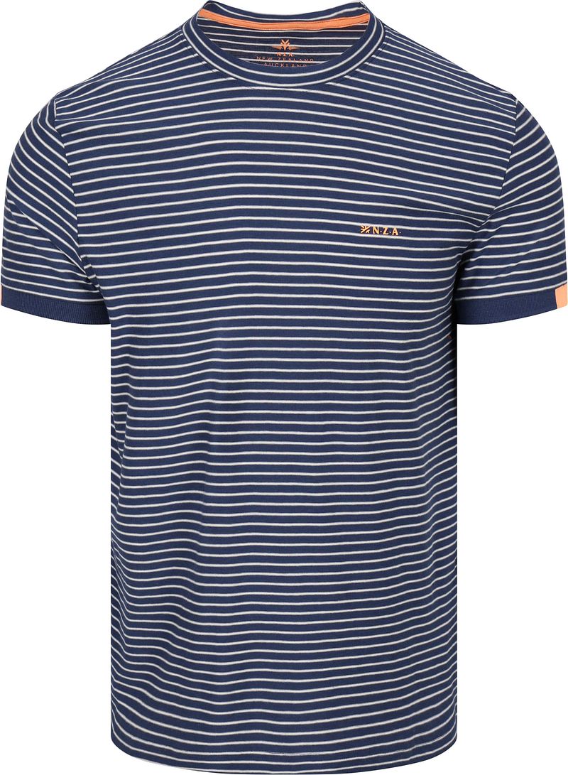 NZA T-shirt Jersey Stripe Navy Sky - Größe M günstig online kaufen