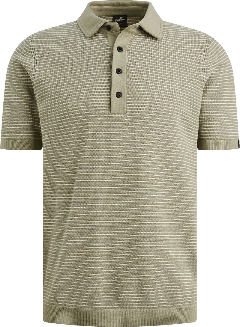 Vanguard Knitted Polo Streifen Grün - Größe L