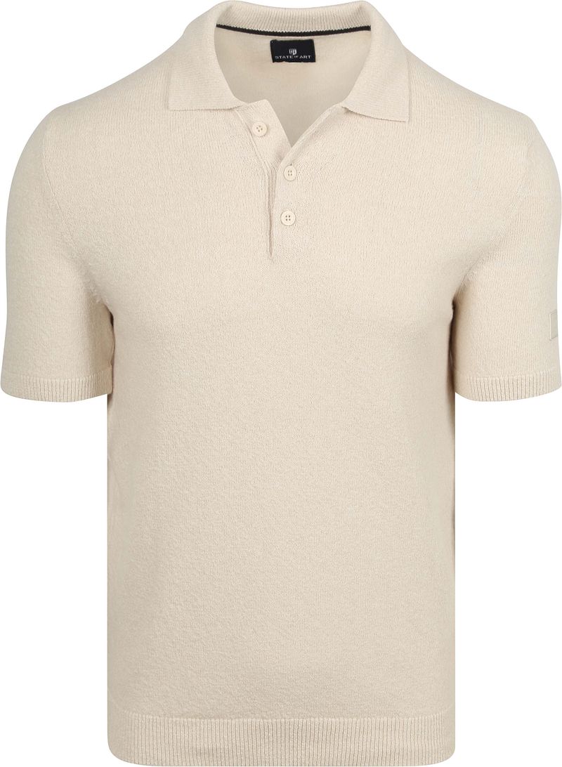 State of Art Polo Knitted Boucl&eacute; Ecru