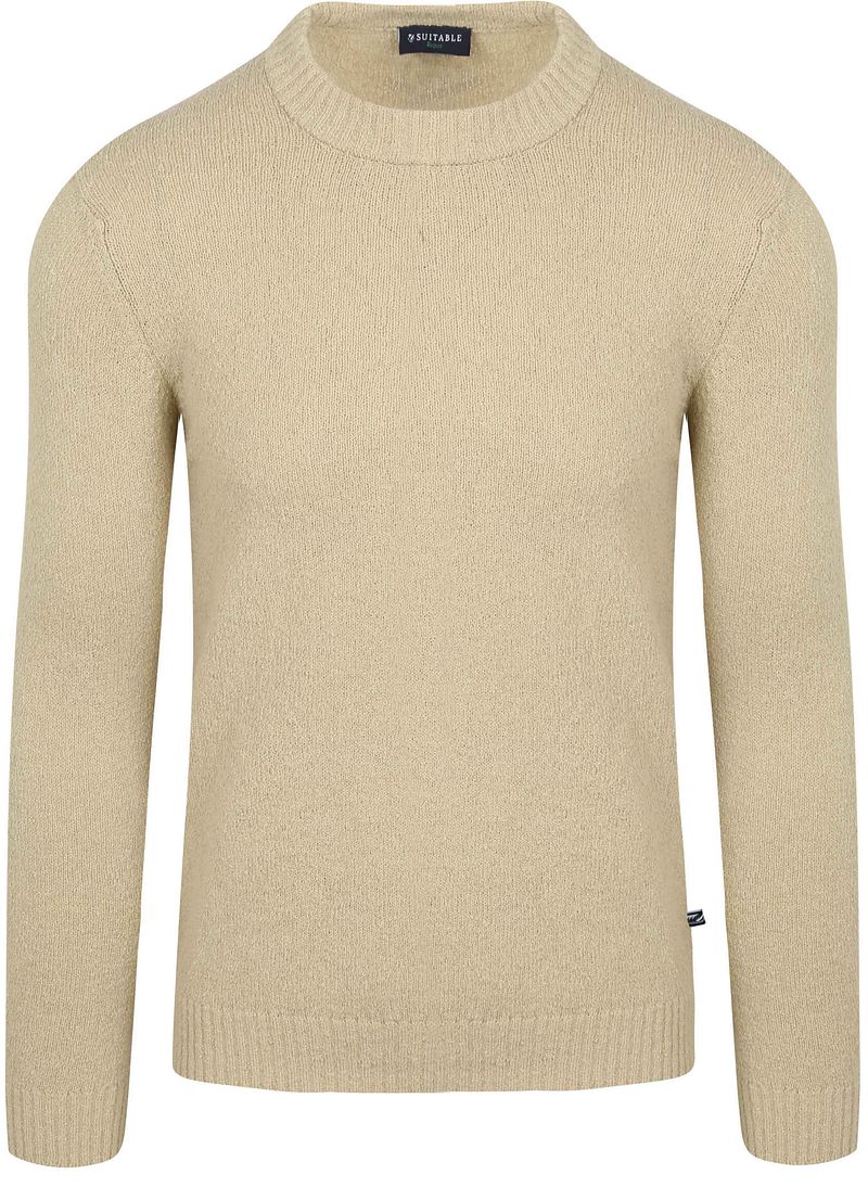Suitable Strick-Pullover Bouclé Beige - Größe XL