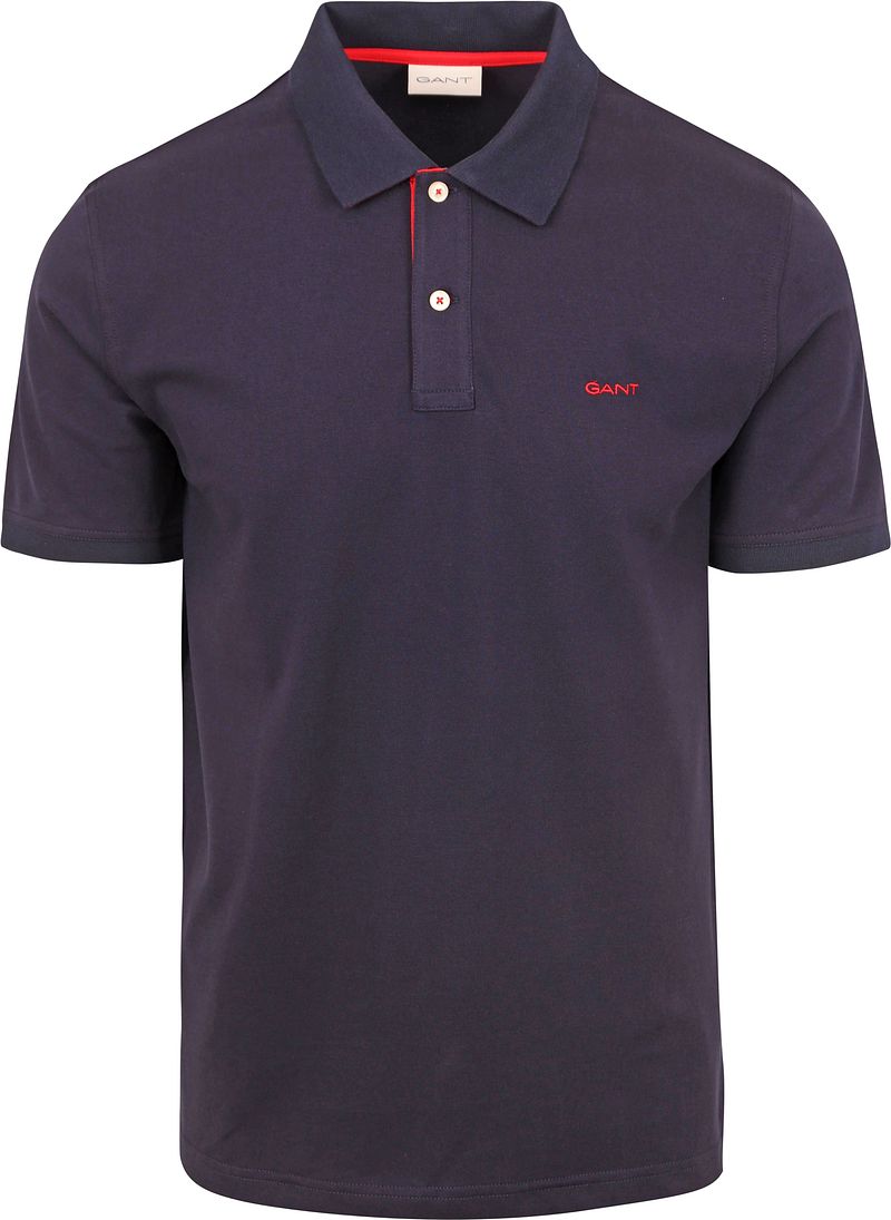 Gant Contrast Piqué Poloshirt Navy - Größe 3XL günstig online kaufen