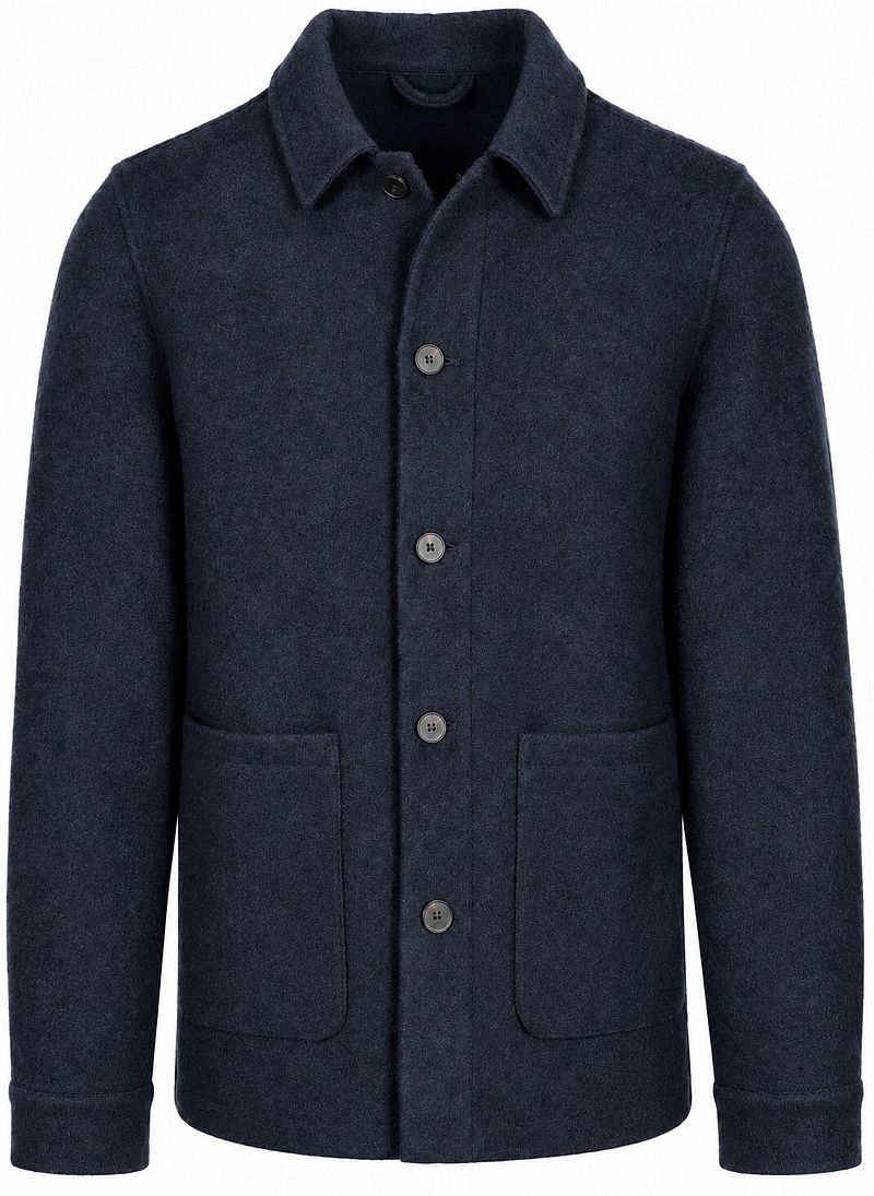Suitable Hemdjacke Wool Bouclé Navy - Größe S