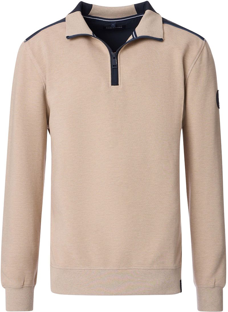 CASAMODA Half Zip Pullover Beige - Größe XXL