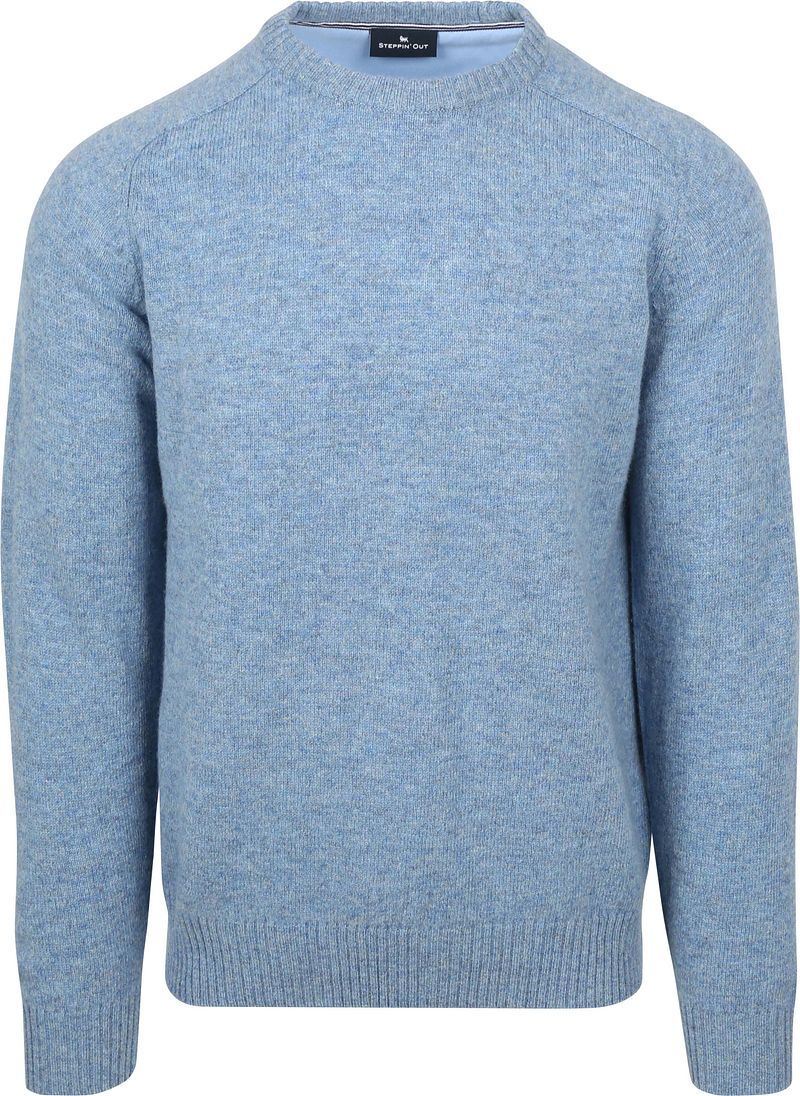 Steppin' Out Pullover Lammwolle Blau - Größe M günstig online kaufen