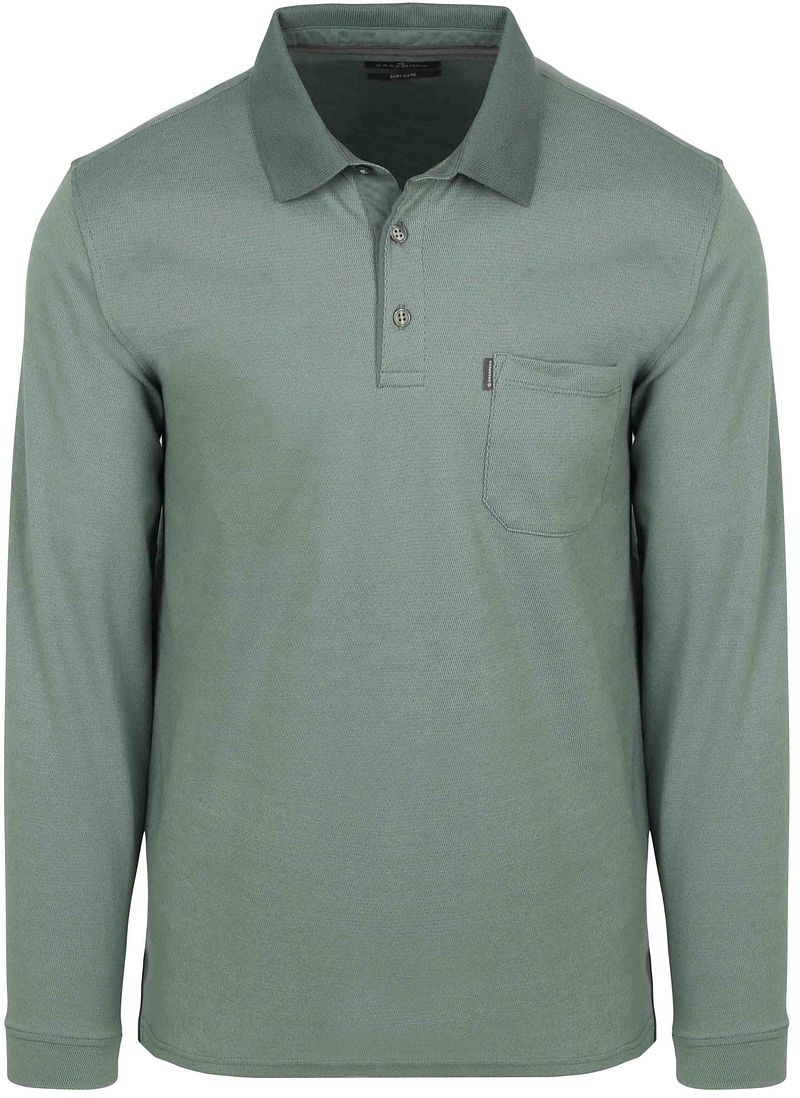 Casamoda Long Sleeve Polo Structure Groen