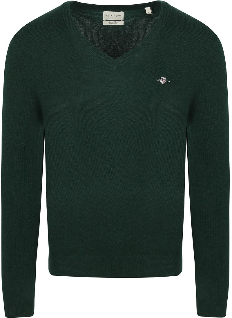 Gant Pullover V-Ausschnitt Wool Blend Dunkelgrün - Größe M günstig online kaufen