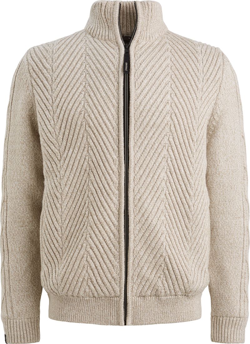 Vanguard Strickjacke Structure Wool Blend Beige - Größe 3XL günstig online kaufen