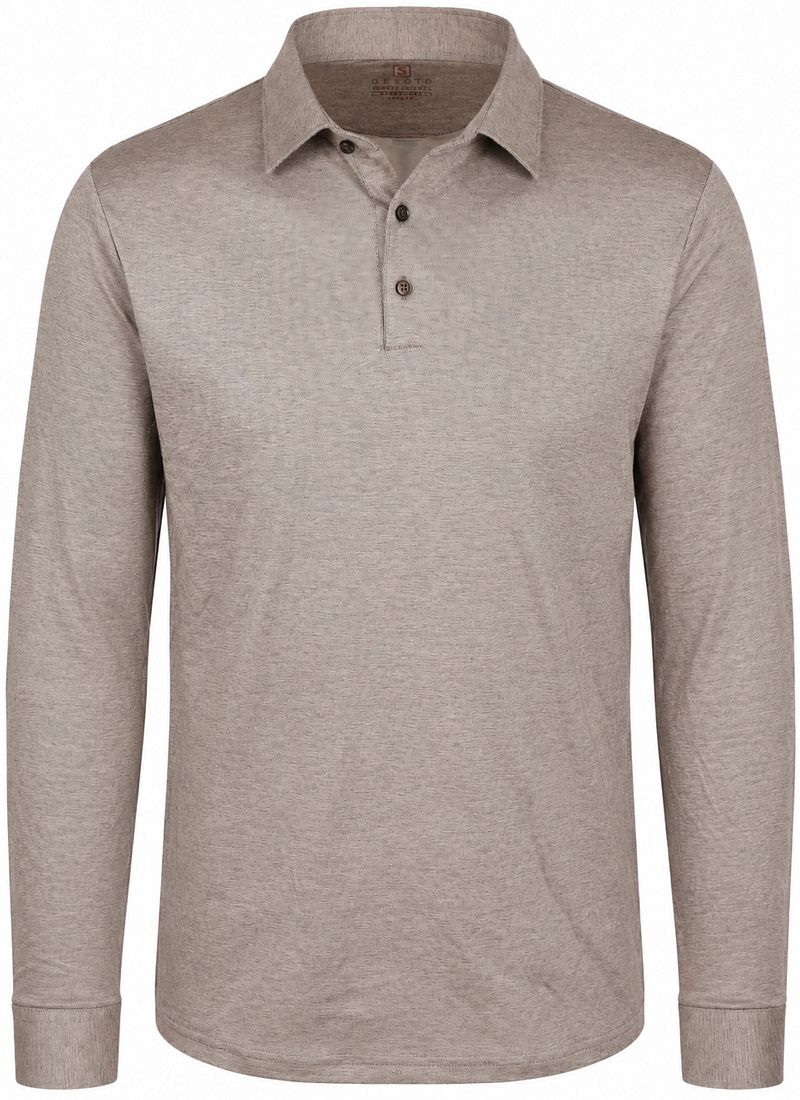 Desoto Longsleeve Poloshirt Essential Bruin