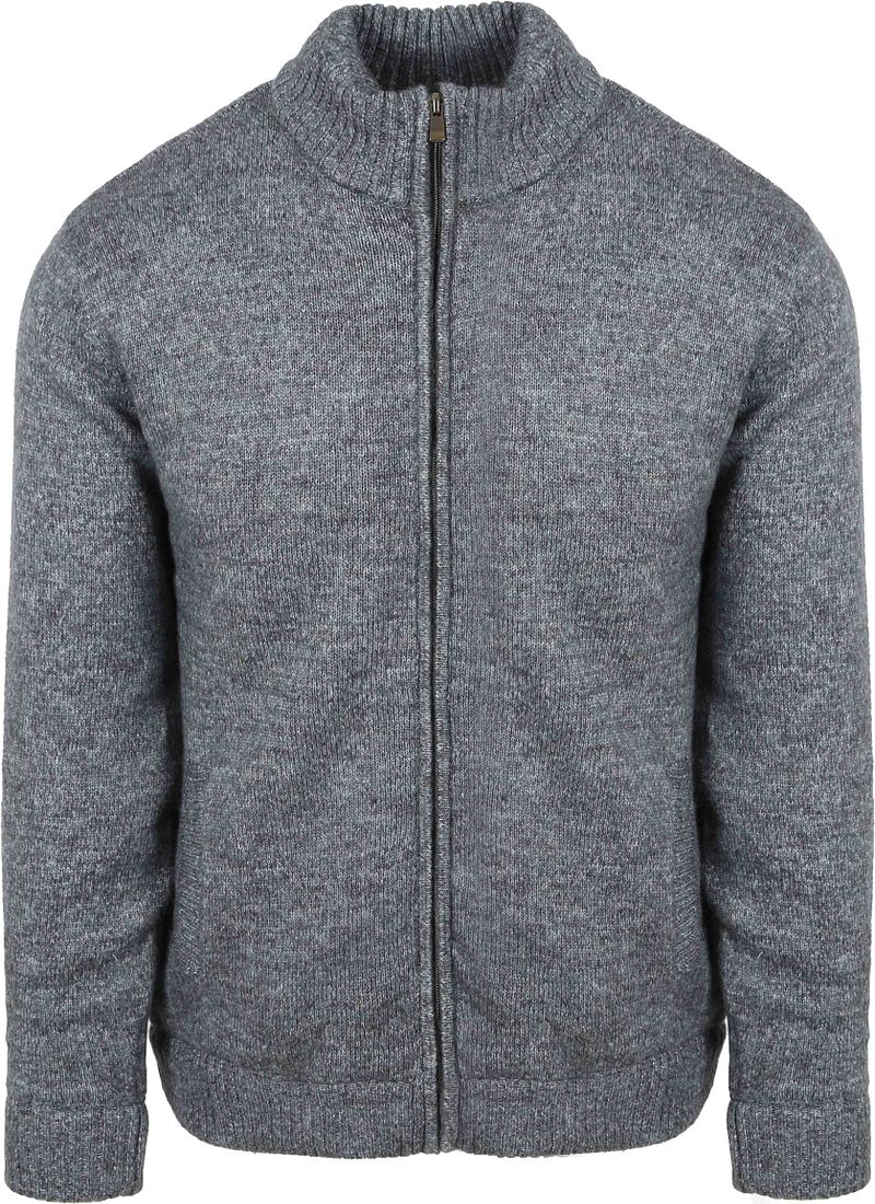 Steppin' Out Strickjacke Melange Blau Grau - Größe L günstig online kaufen