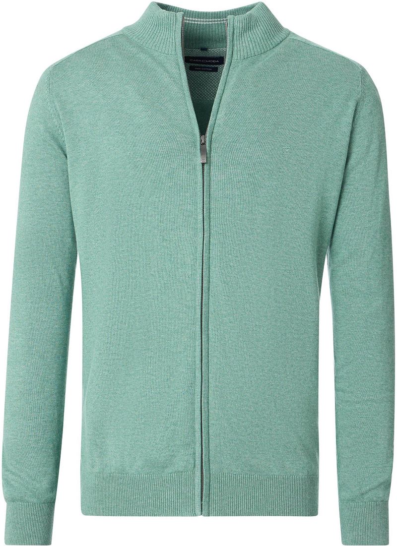CASAMODA Strickjacke Zip Hellgrün - Größe 4XL - Farbe: Grün