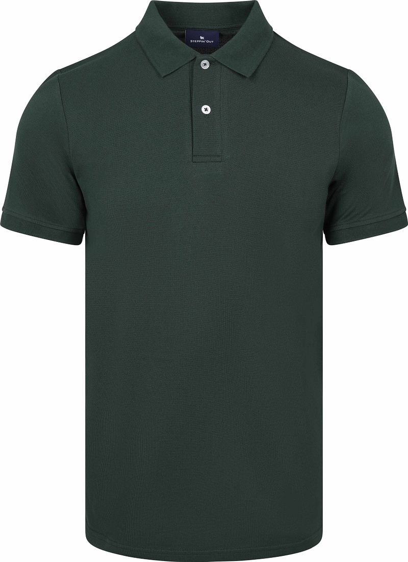 Steppin' Out Poloshirt Piqué Dunkelgrün - Größe XXL günstig online kaufen