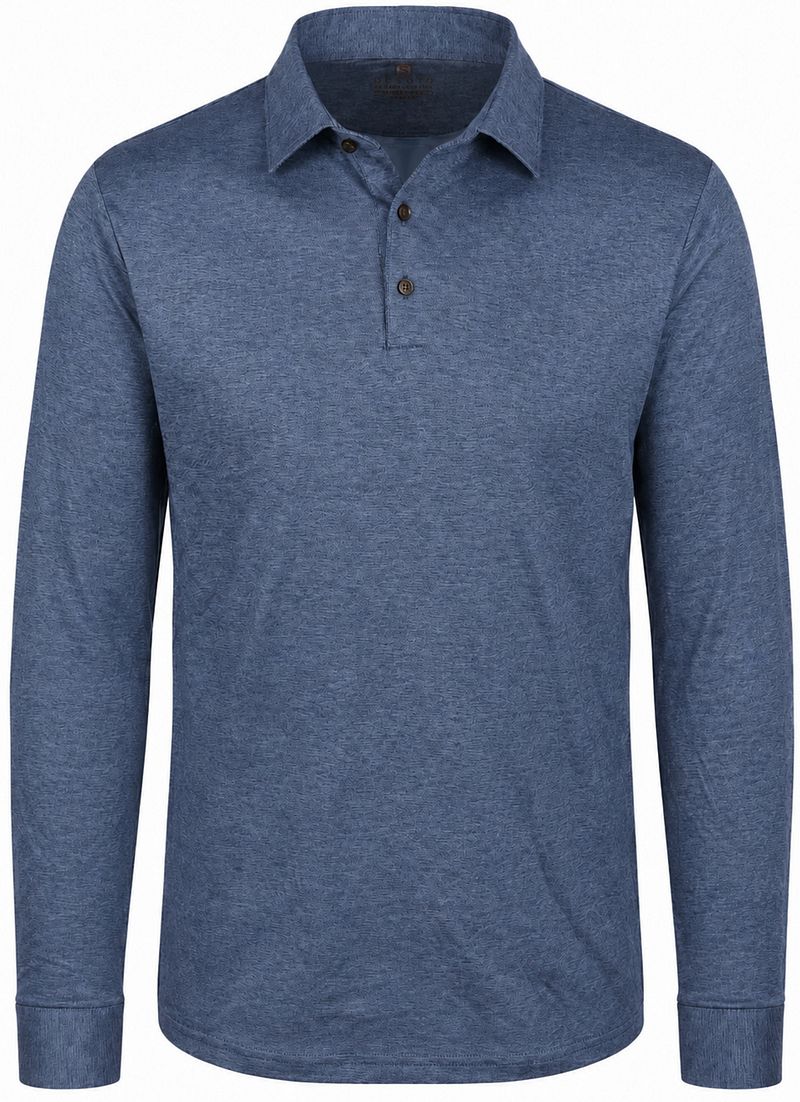 Desoto Longsleeve Poloshirt Essential Blauw