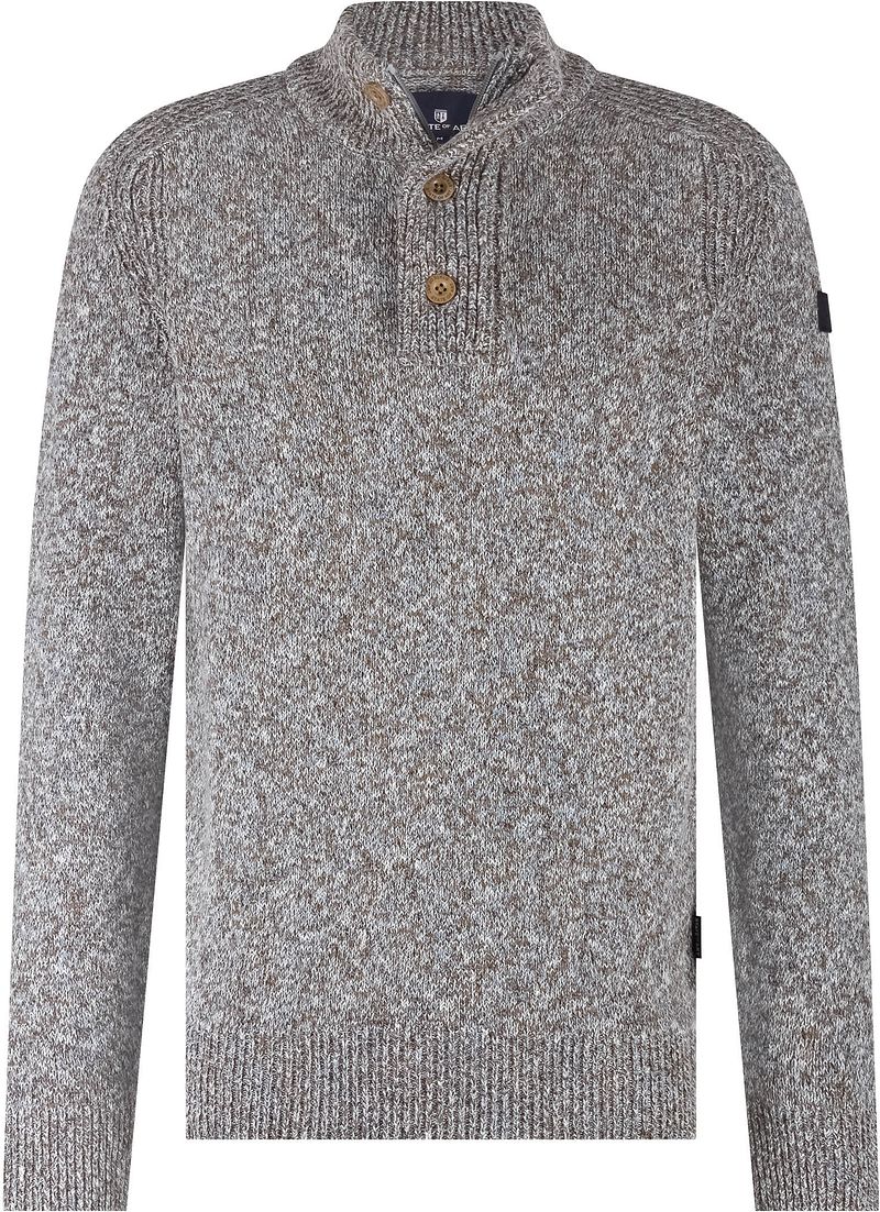 State Of Art Mocker Pullover Melange Blau - Größe L günstig online kaufen