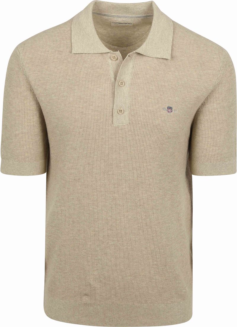 Gant Knitted Poloshirt Beige - Größe 3XL günstig online kaufen