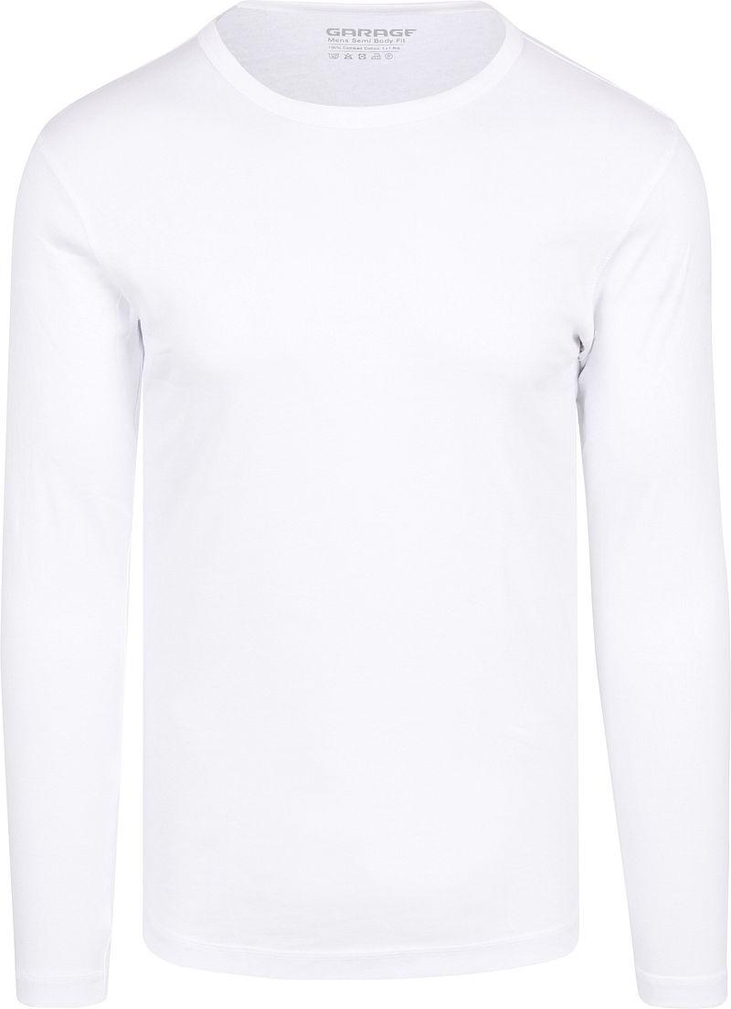 Garage Basic T-shirt Longsleeve Weiß - Größe M