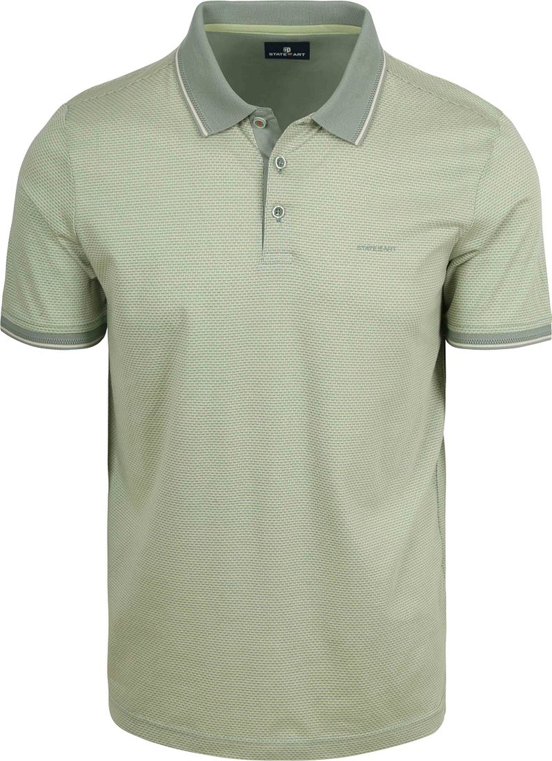 State Of Art Polo Effektstrick Grün - Größe Xl