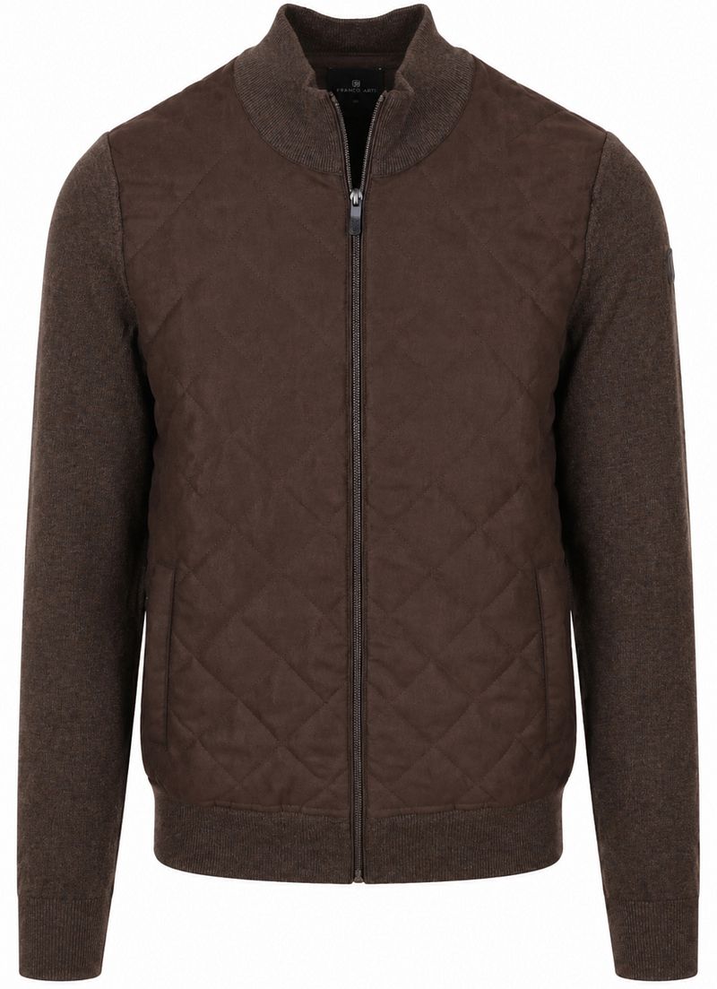 State Of Art Strickjacke Hybrid Braun - Größe XXL