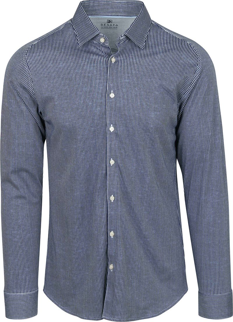 Desoto Kent-Hemden mit Streifen Weiß und Marineblau - Größe XXL günstig online kaufen