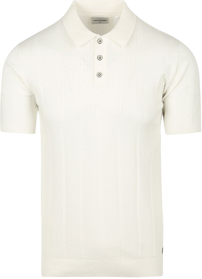 No Excess Strick-Poloshirt Off-White - Größe XXL
