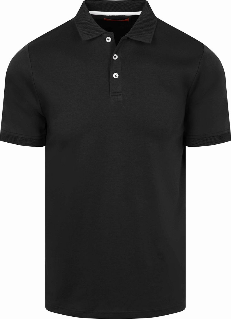 Suitable Boris Liquid  Poloshirt Zwart