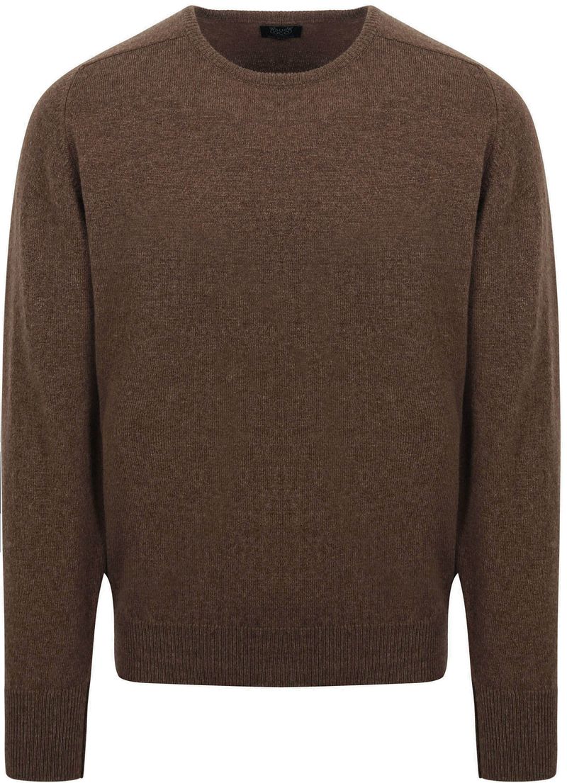 William Lockie Pullover Lammwolle Mocha - Größe M günstig online kaufen