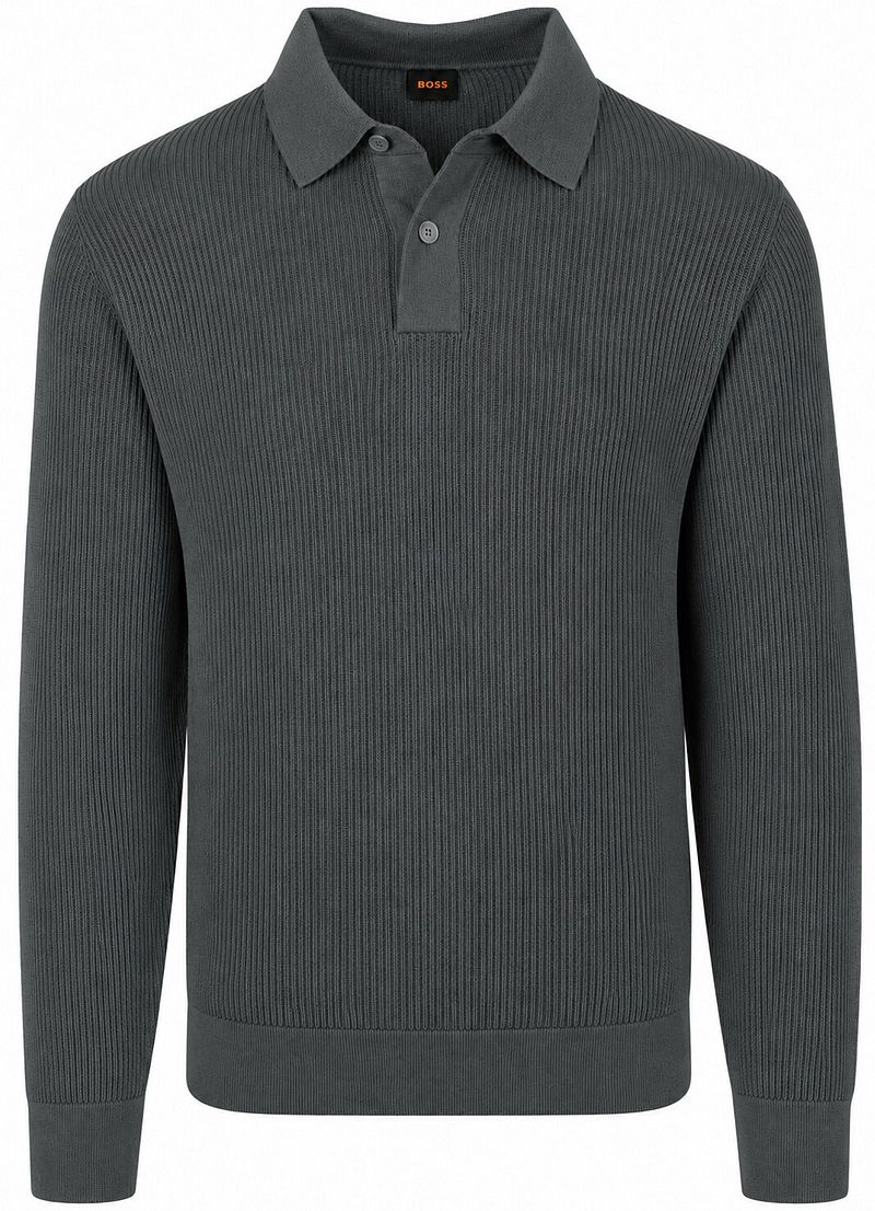 Boss Afedro Longsleeve Poloshirt Groen