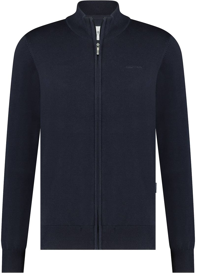 State Of Art Strickjacke Plain Navy - Größe M günstig online kaufen