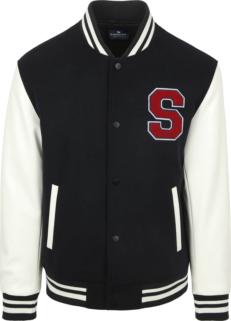 Steppin' Out Varsity Embroidery Jacke Marine - Größe XL