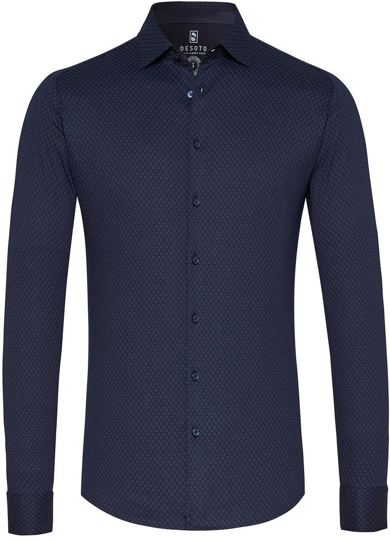 Desoto Hemd Kent Grafik Drucken Navy - Größe 3XL günstig online kaufen