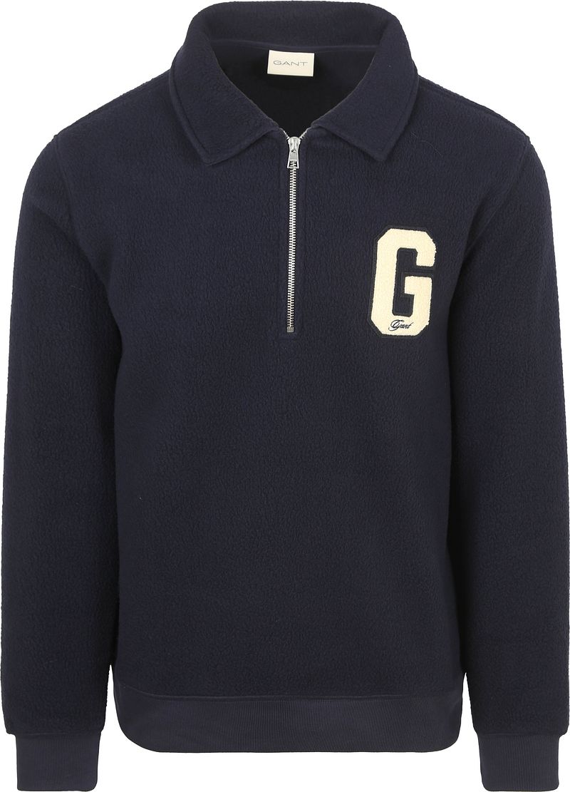 Gant Halfzip Pullover Fleece Blau - Größe L günstig online kaufen