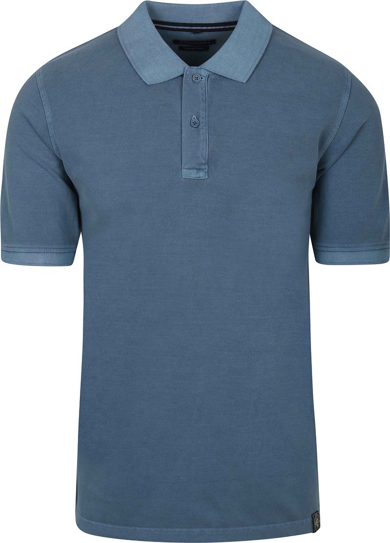 Casamoda Polo Piqu&eacute; Garment Dye Blauw