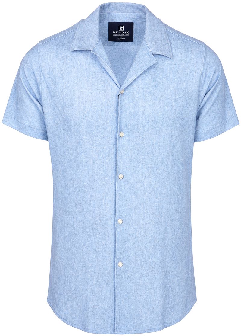 Desoto Short Sleeve Overhemd Casual Lido Lichtblauw