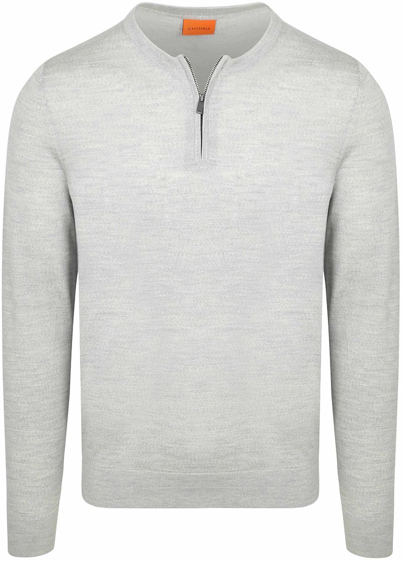 Suitable Crew Zip Merino Grau - Größe M günstig online kaufen