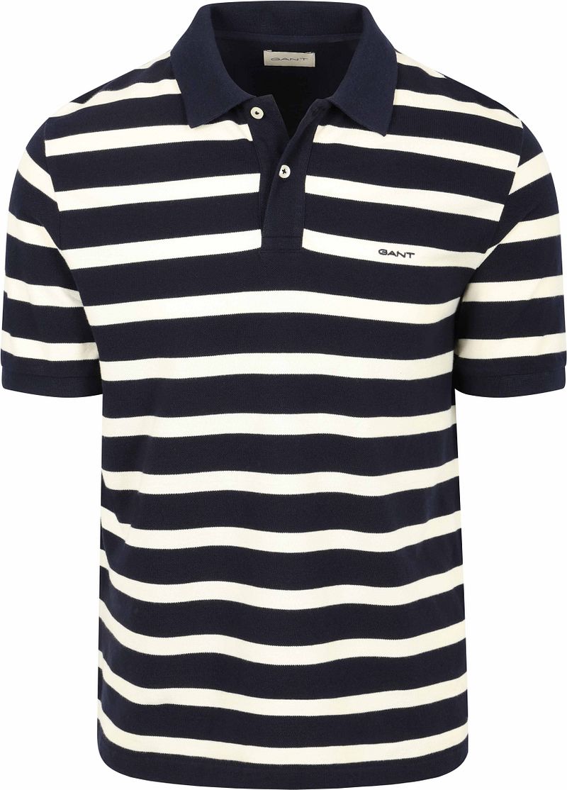Gant Poloshirt Stripe Navy/Weiß - Größe Xl