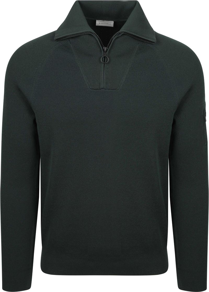 Suitable Half Zip Pullover Tias Cooldry Knit Moosgrün - Größe M günstig online kaufen